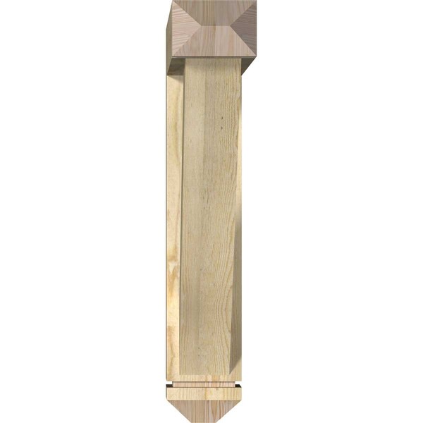 Traditional Arts And Crafts Rough Sawn Bracket W/ Offset Brace, Douglas Fir, 6W X 28D X 32H